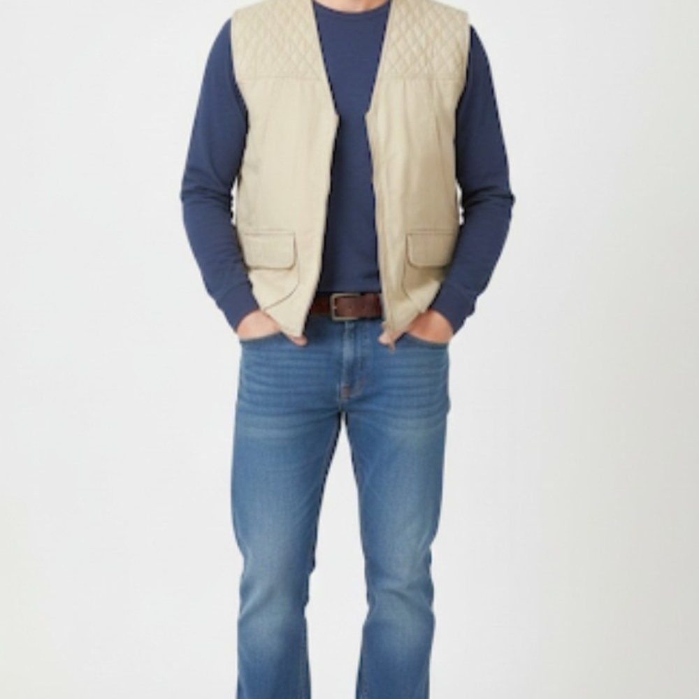 St. John's Bay Men's Tan Canvas Hunting Fishing Vest - Size XXLT / XXL Tall